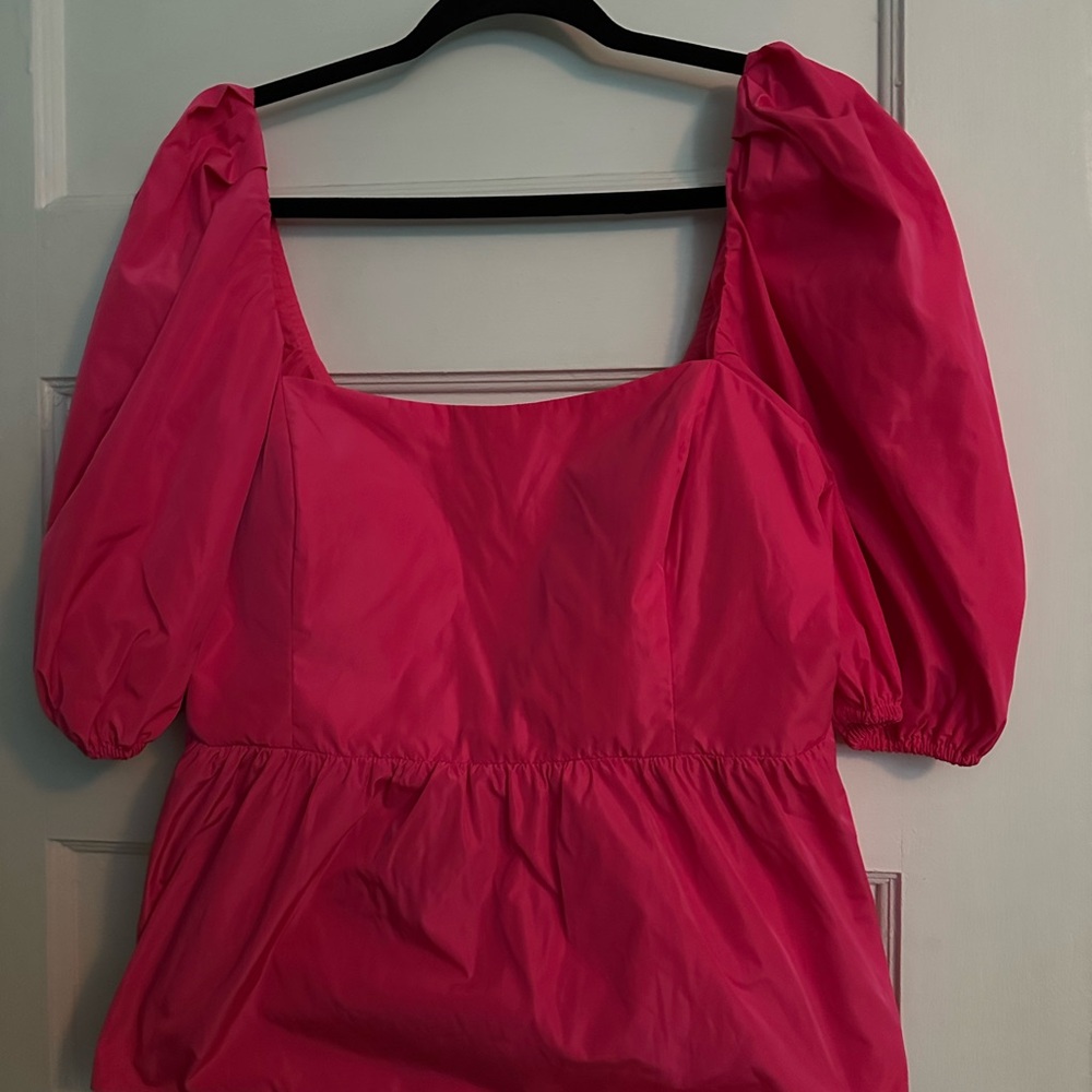 Lilly Pulitzer Fuchsia Puff Sleeve Blouse Size 14